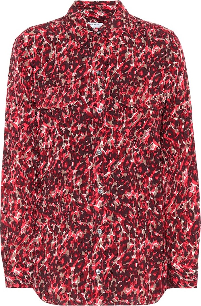 Equipment Printed crêpe shirt