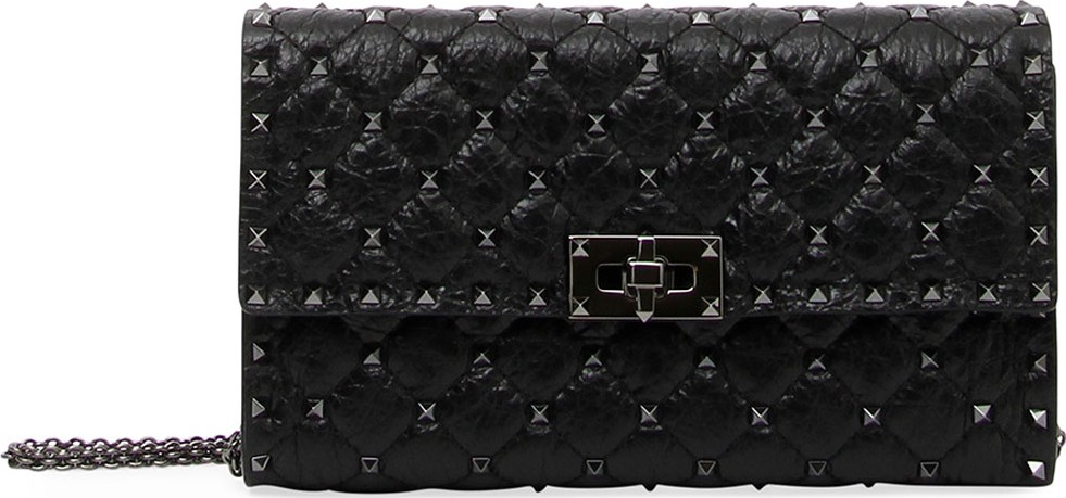 Valentino Rockstud Spike Chain Bag, Black