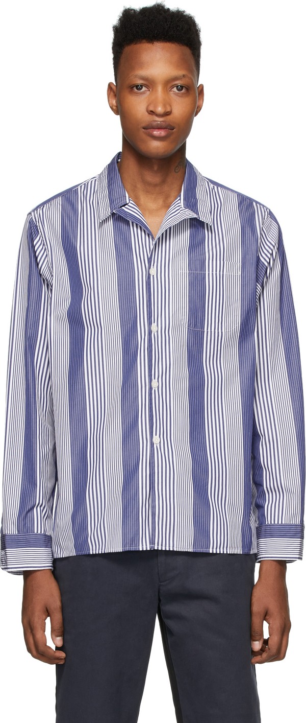 Noah NYC Navy & White Pajama Shirt