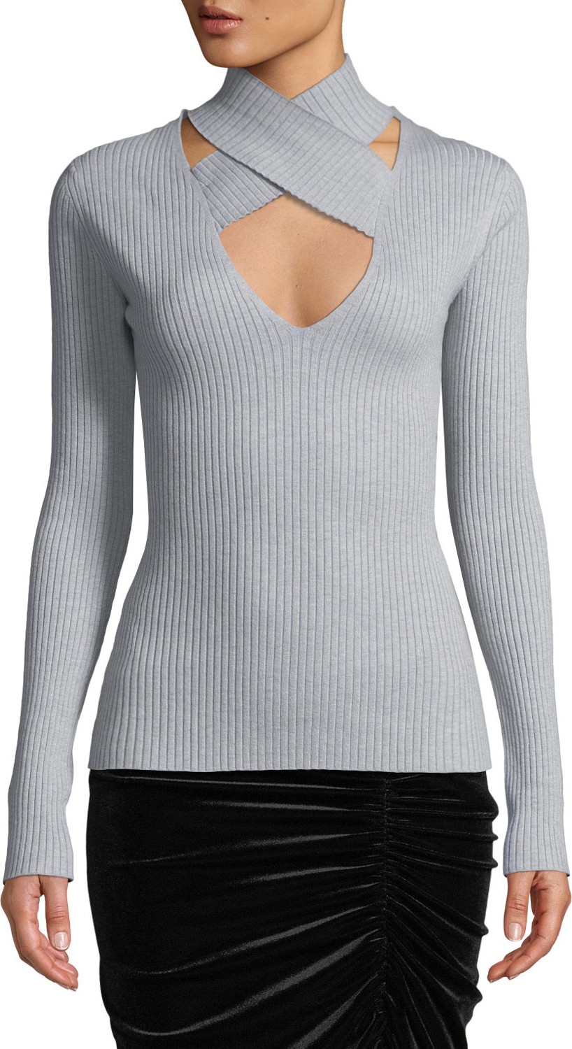 Bailey 44 All In Ribbed Cross-Front Sweater