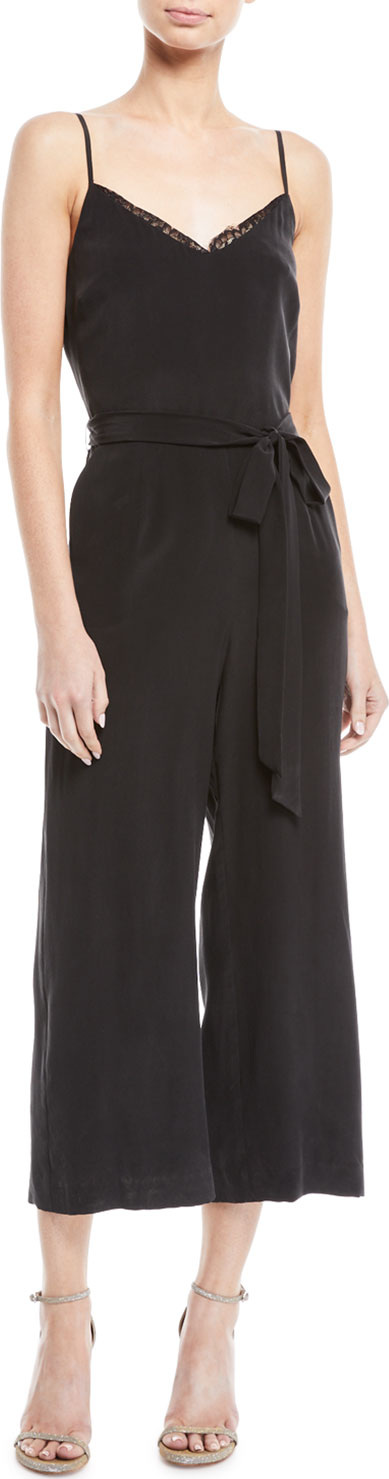 L'AGENCE Dia Silk Wide-Leg Cropped Cami Jumpsuit