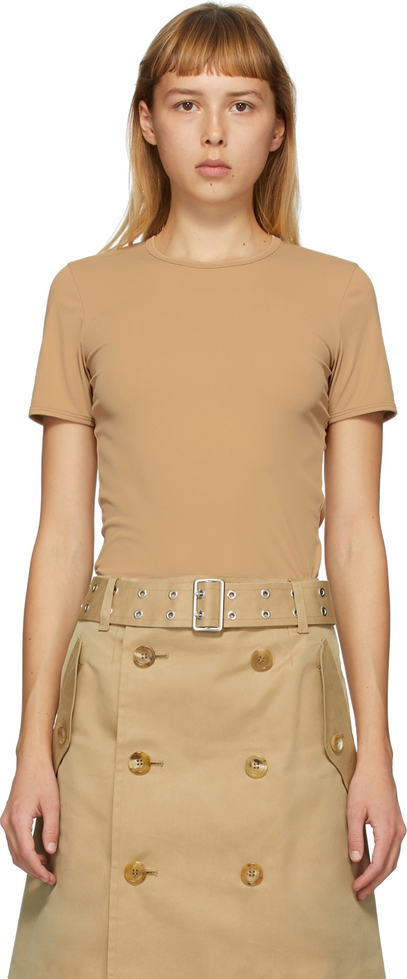 Junya Watanabe Beige Shrunken T-Shirt