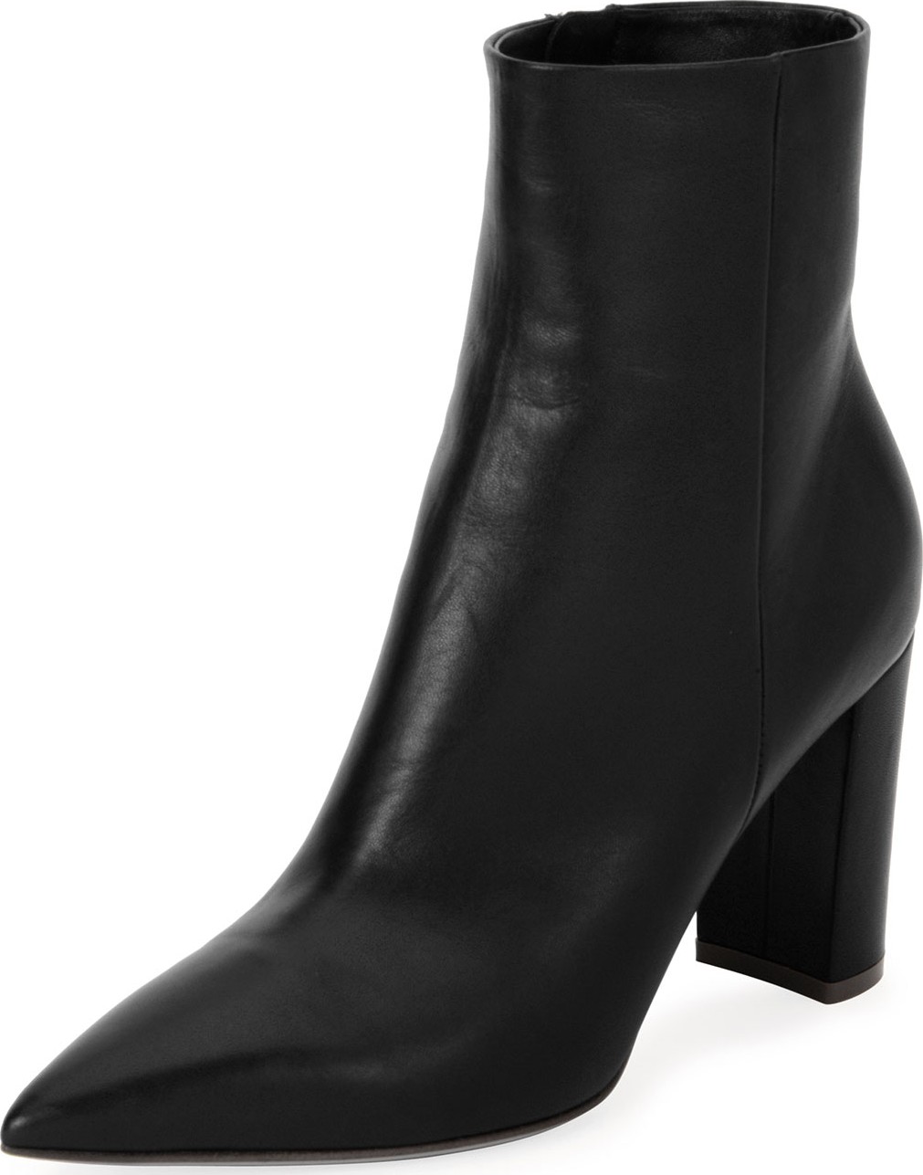 Gianvito Rossi 85mm Point-Toe Leather Booties