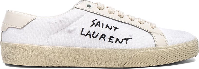 Saint Laurent Embroidered Canvas Court Classic Sneakers