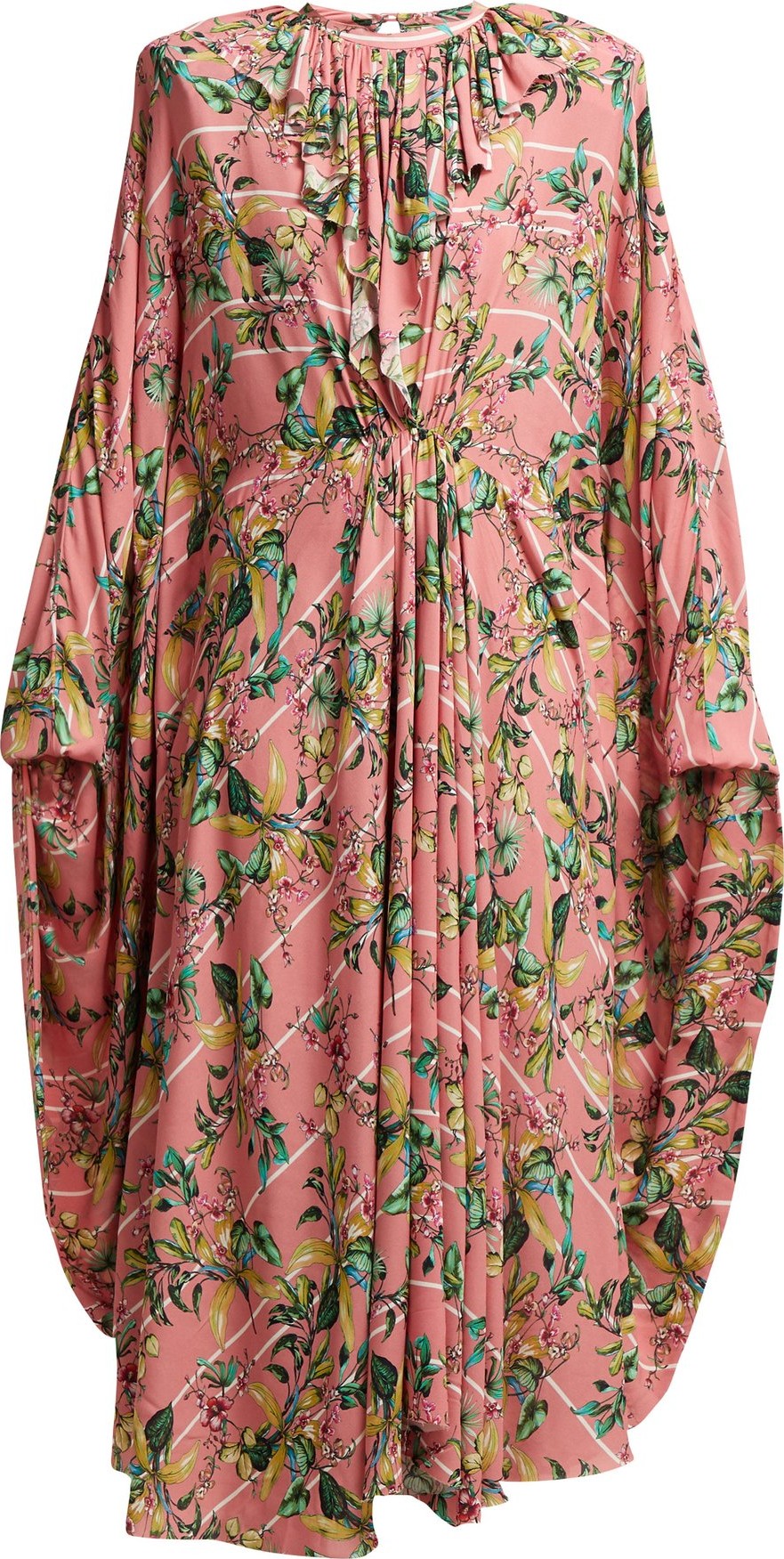 Vetements Floral-print pleated jersey midi dress