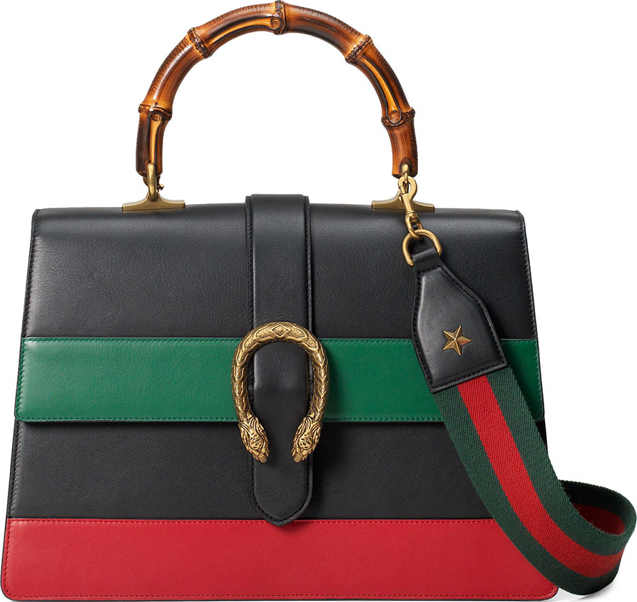 Gucci Dionysus Striped Bamboo Top-Handle Bag