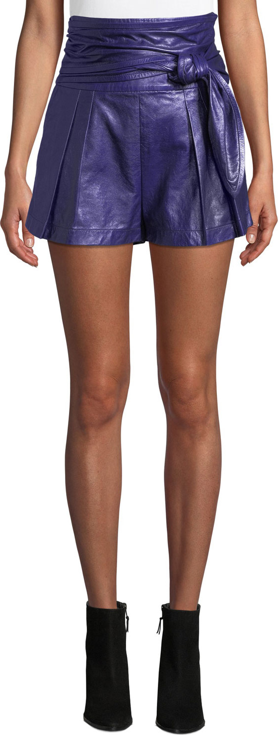 IRO Joe High-Wait Lamb Leather Shorts