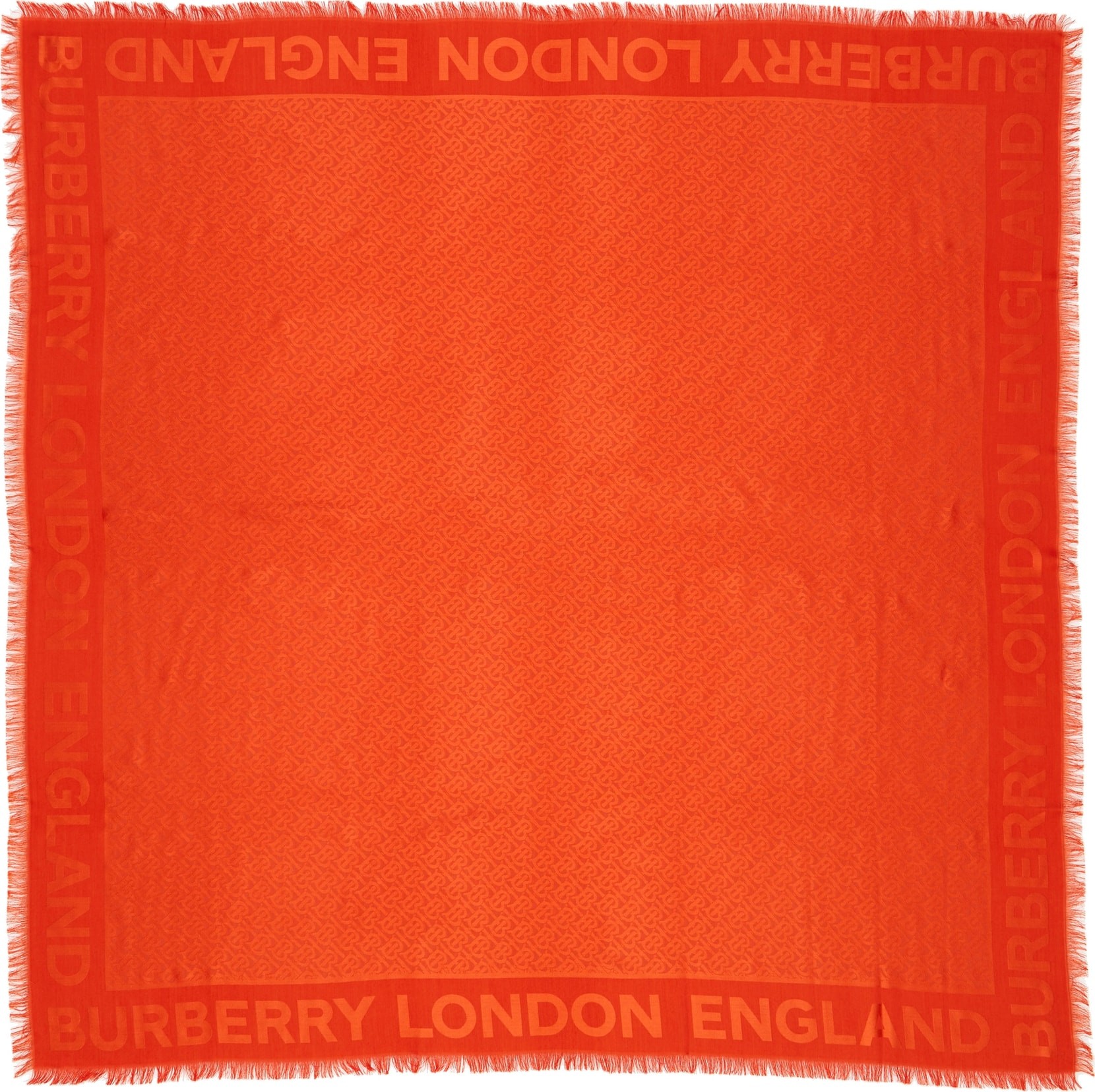 Burberry London England Monogram Jacquard Silk & Wool Scarf