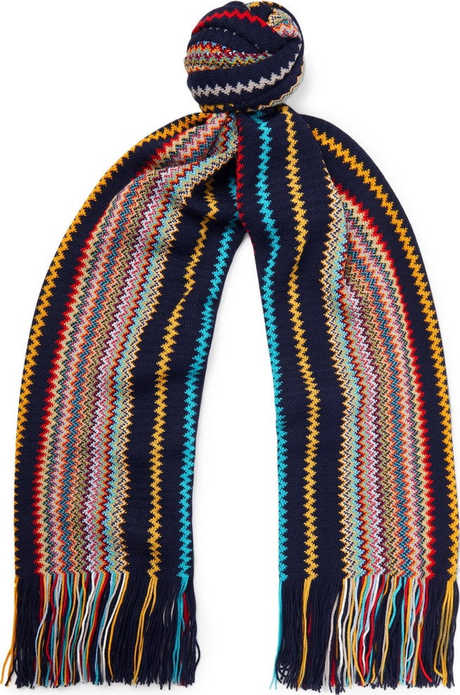 Missoni Fringed Striped Wool-Blend Scarf