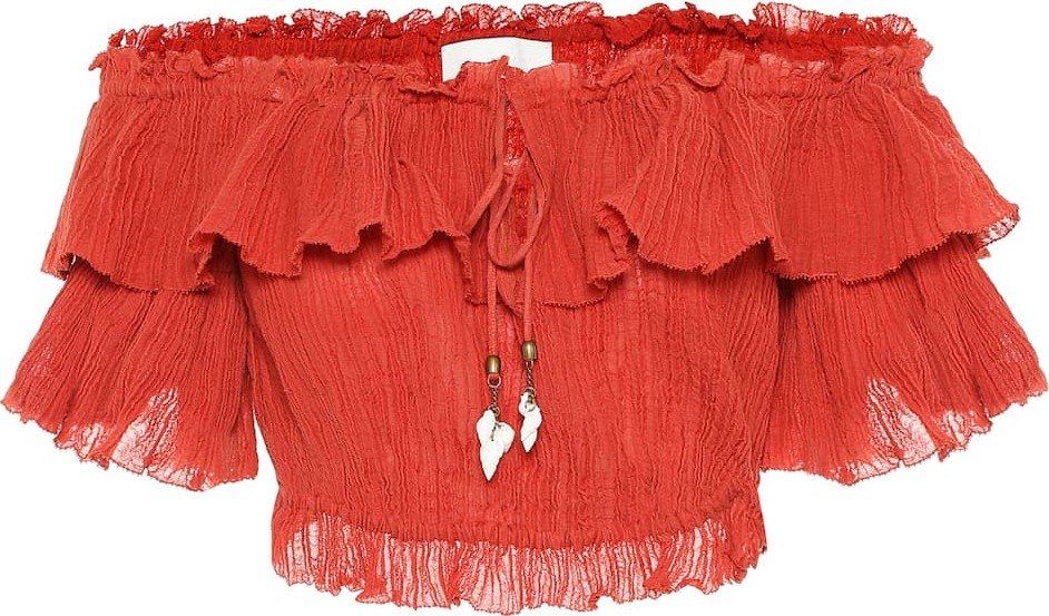 Zimmermann Veneto cotton-blend crop top