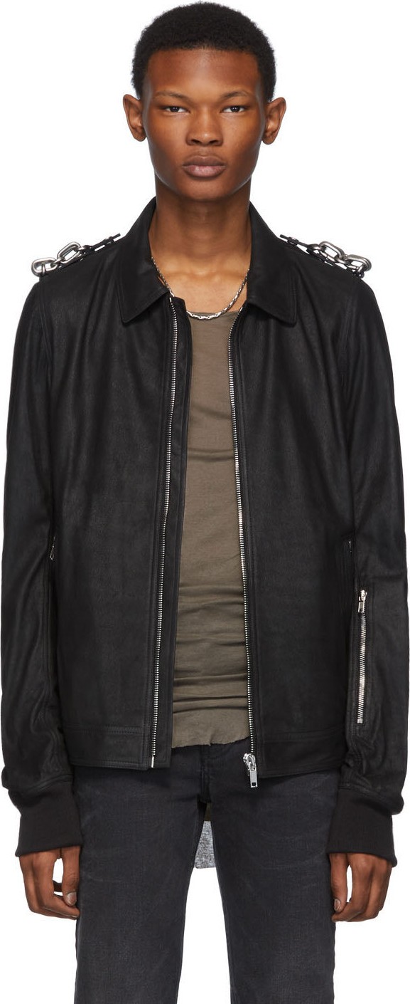 Rick Owens Black Blistered Rotterdam Jacket