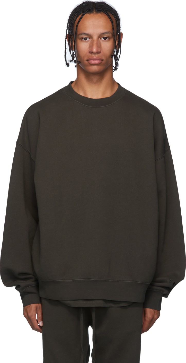 Essentials Khaki Pullover Crewneck Sweatshirt