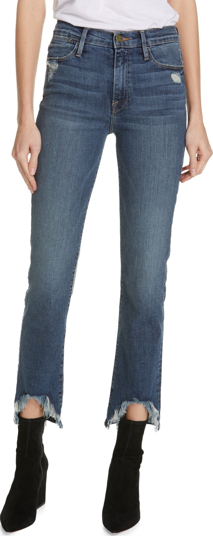 FRAME DENIM Le High Straight Curve Hem Jeans