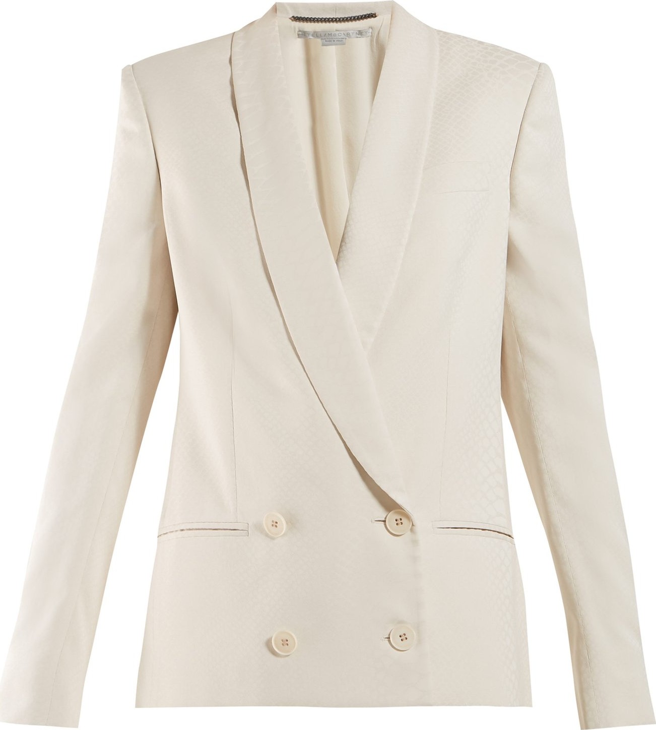 Stella McCartney Shawl-lapel double-breasted snake-jacquard blazer