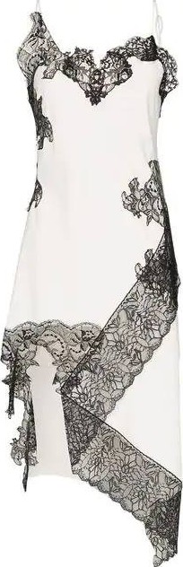 Marques'Almeida Lace applique asymmetrical slip dress