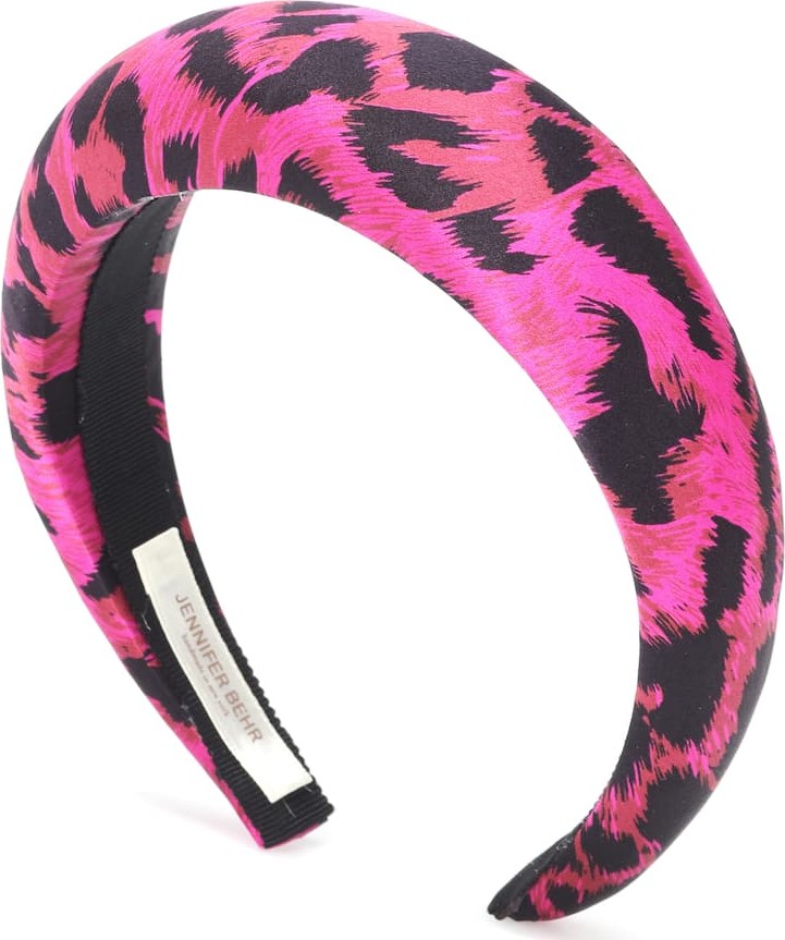 Jennifer Behr Thada leopard-print silk headband