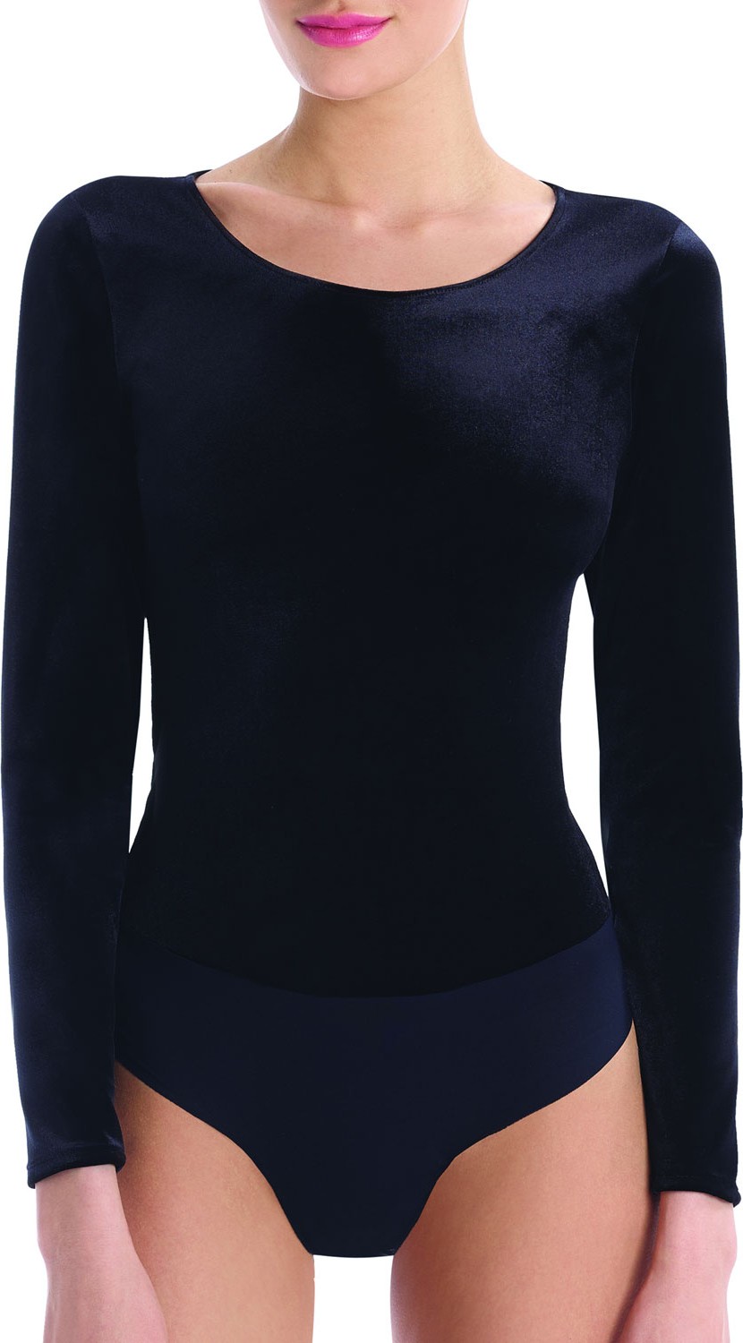 Commando Velvet Round-Neck Long-Sleeve Cheeky Bodysuit