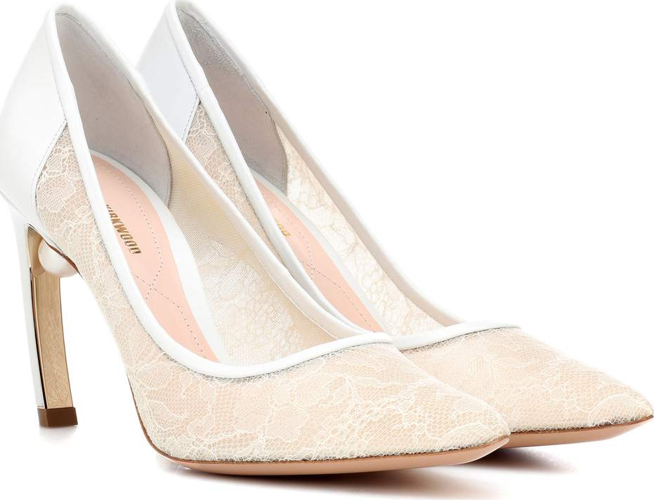 Nicholas Kirkwood Mira Pearl lace and leather pumps