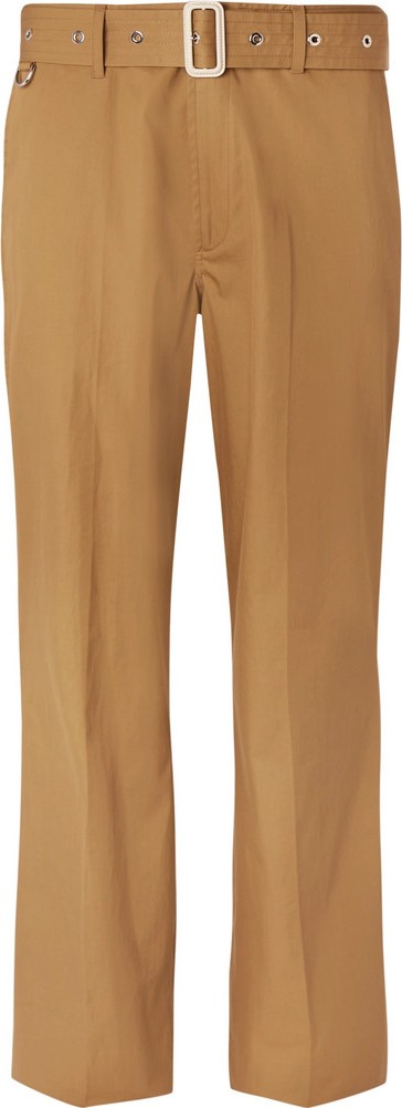 Burberry London England Wide-Leg Belted Cotton-Twill Trousers