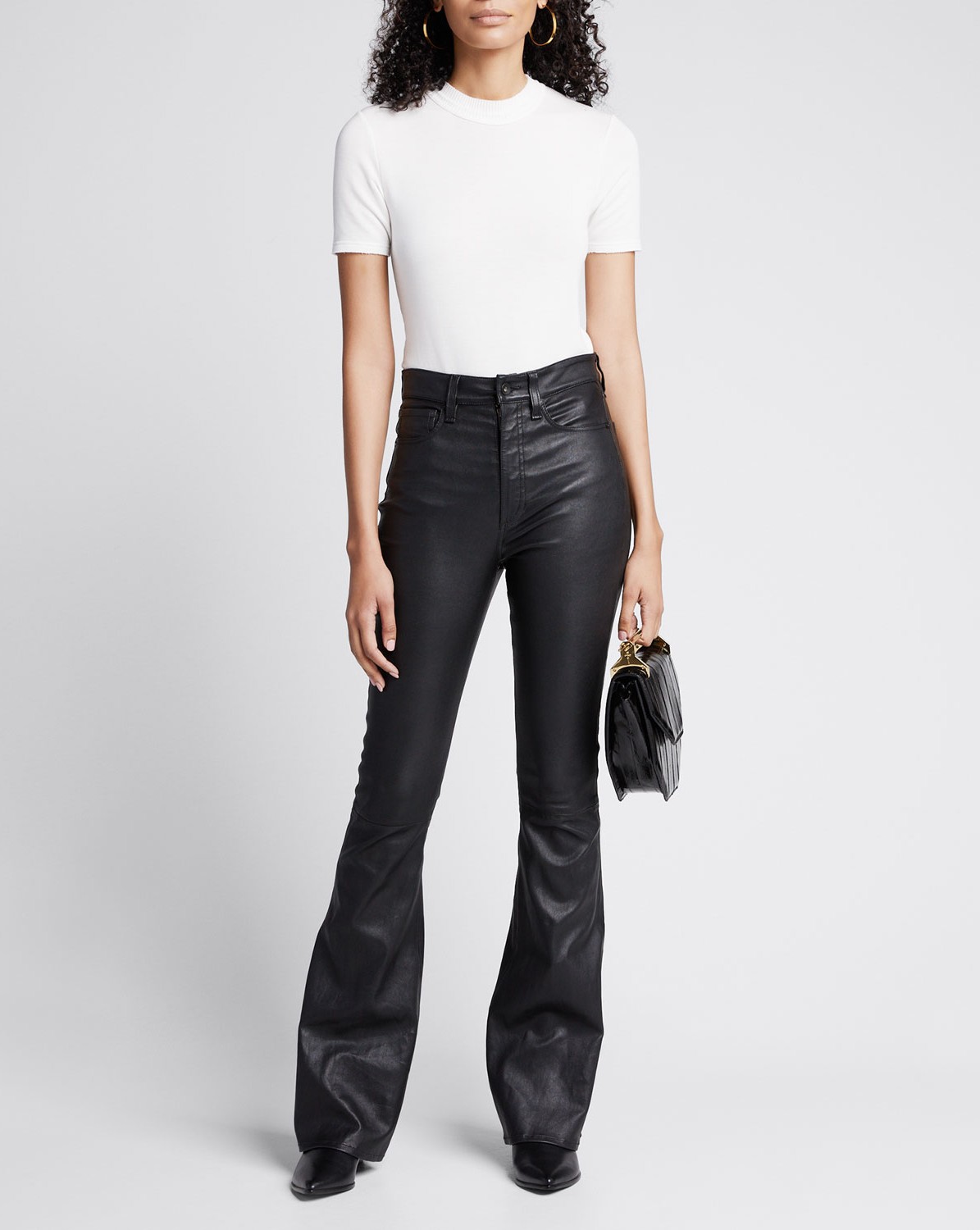 Rag & Bone Jane Super High-Rise Flare-Leg Leather Pants