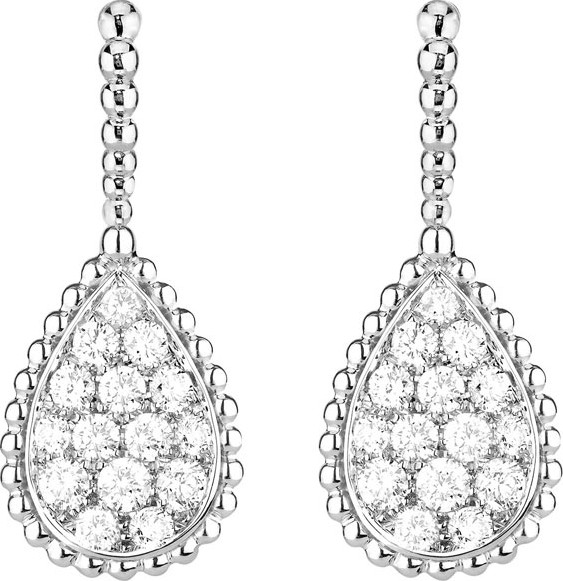 Boucheron Serpent Boheme 18k White Gold Diamond Teardrop Earrings