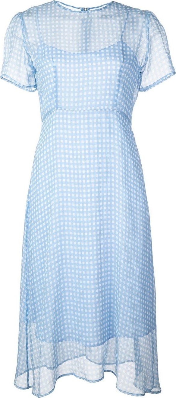 HVN check print midi dress