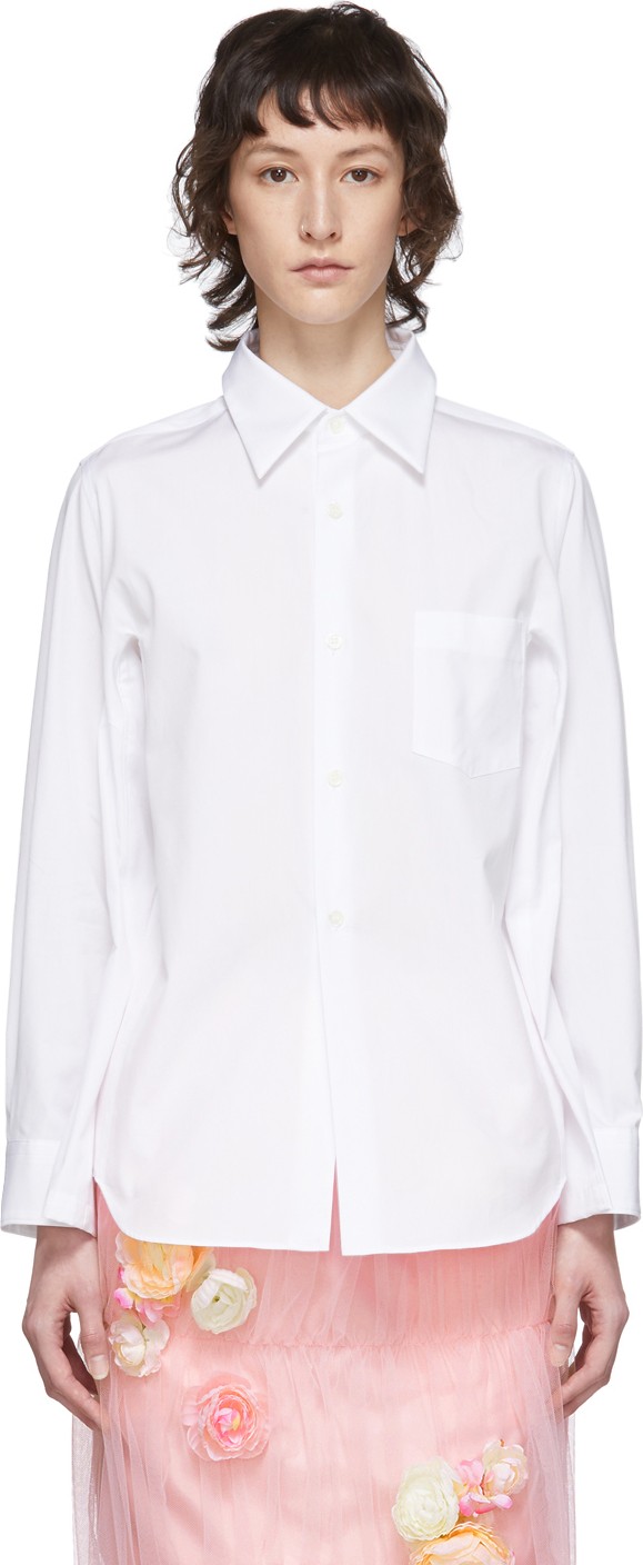 Comme Des Garcons White Broad Four-Sleeve Shirt Comme Des Garcons White Broad Four-Sleeve Shirt