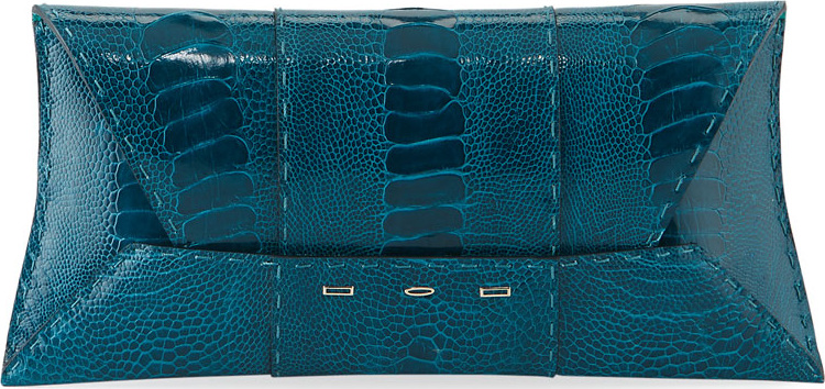 VBH Manila Stretch T Ostrich-Leg Clutch Bag