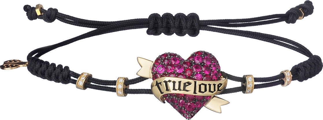 Pippo Perez 18k Pink Gold Ruby True Love Pull-Cord Bracelet