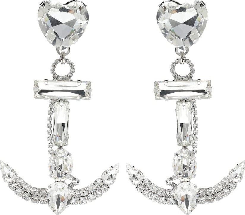 Alessandra Rich Crystal anchor earrings