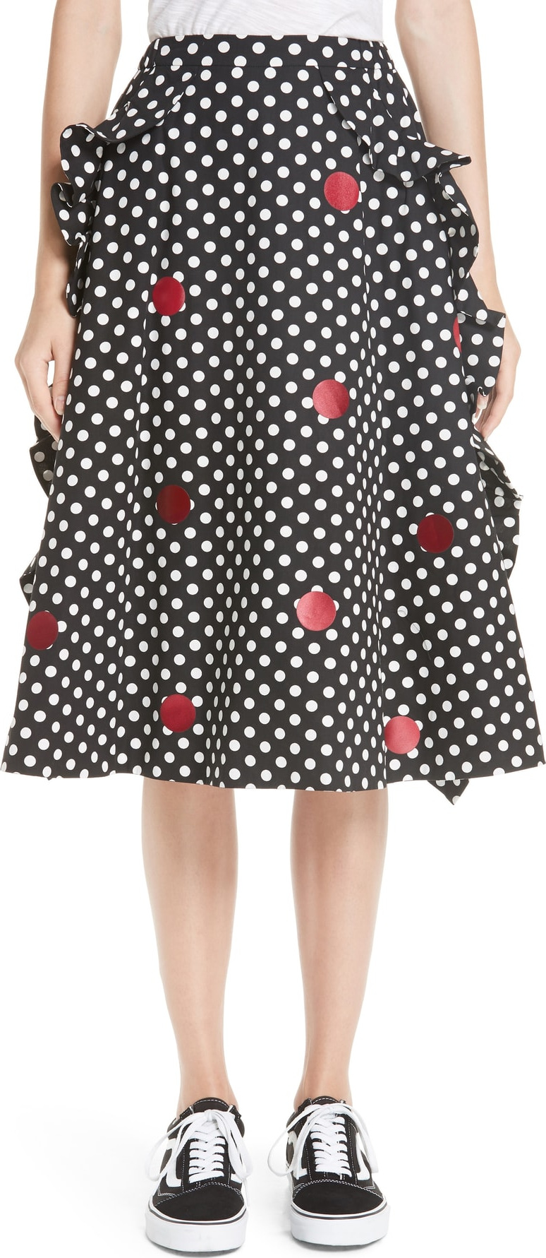 Paskal Dot Print Ruffled A Line Skirt