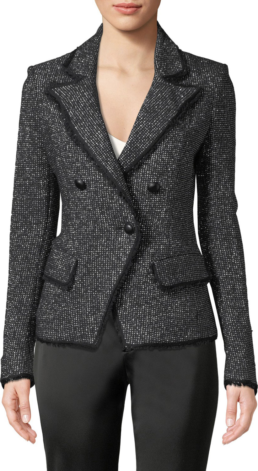 Veronica Beard Frisco Double-Breasted Tweed Jacket