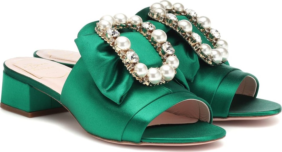 Roger Vivier Embellished satin sandals