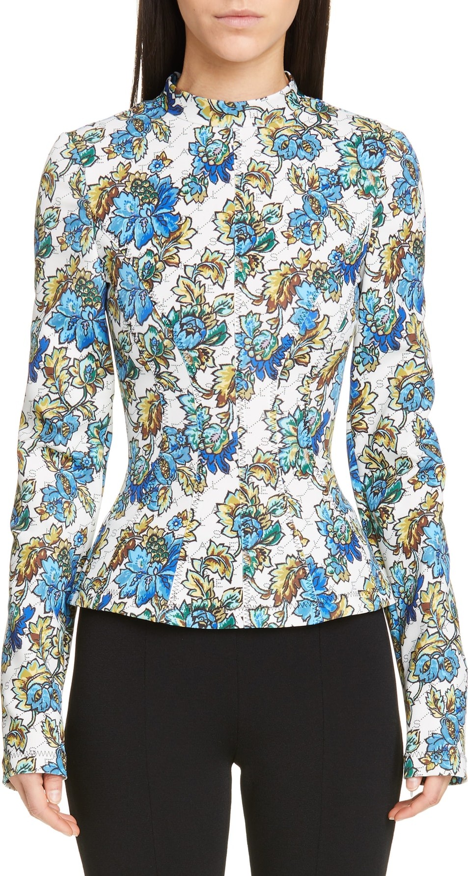 Stella McCartney Damask Monogram Print Scuba Top