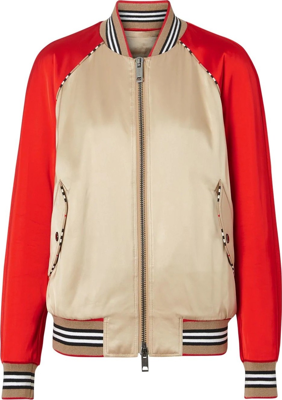 Burberry London England Icon Stripe Detail Monogram Motif Bomber Jacket