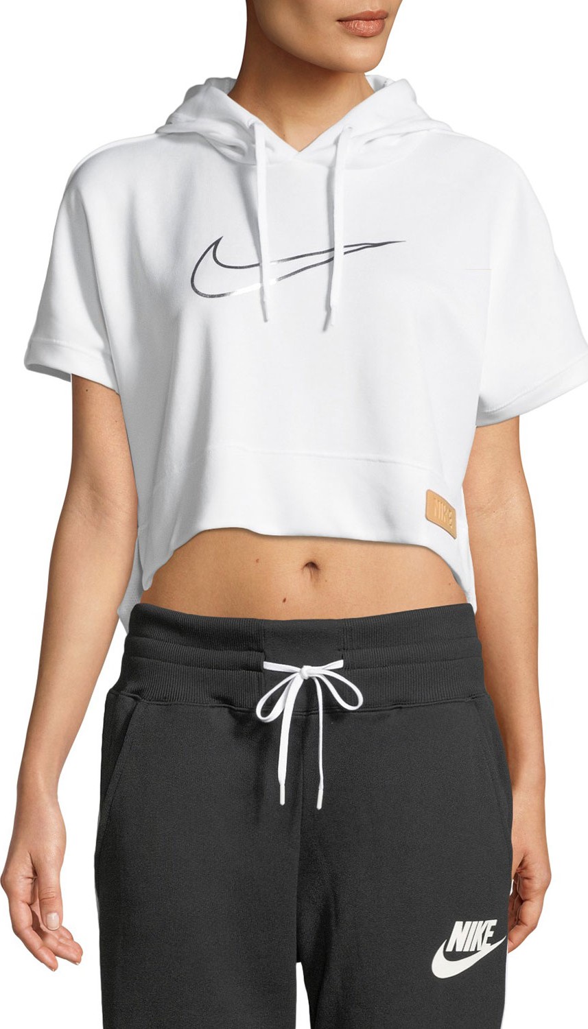 Nike Short-Sleeve Cropped Graphic Hoodie