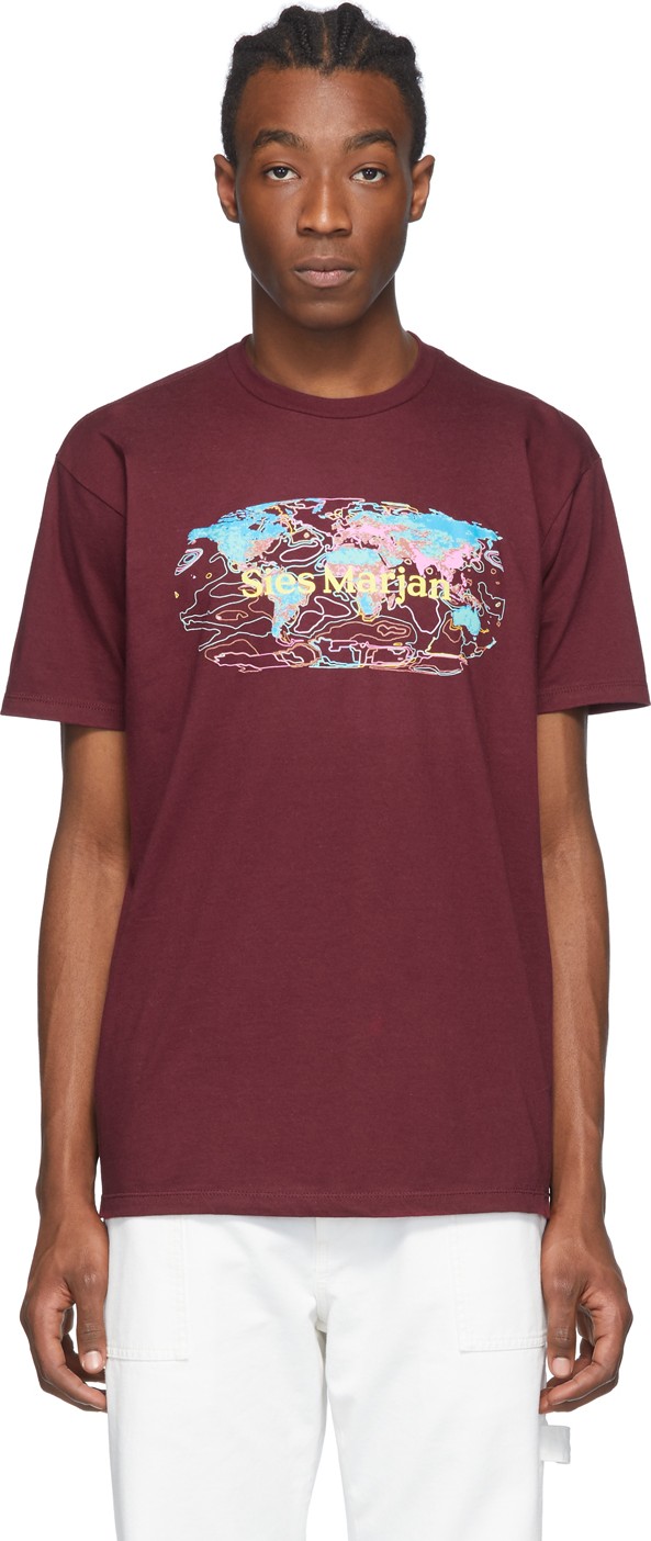Sies Marjan Burgundy Rem Koolhaas Edition Logo Colorworld T-Shirt
