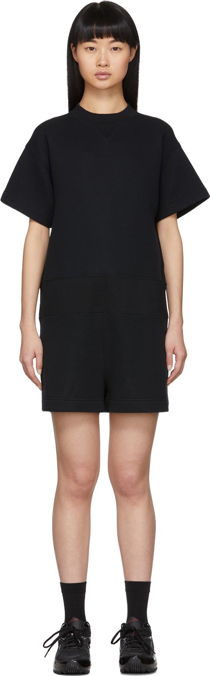 Sacai Black Sponge Sweat Jumpsuit