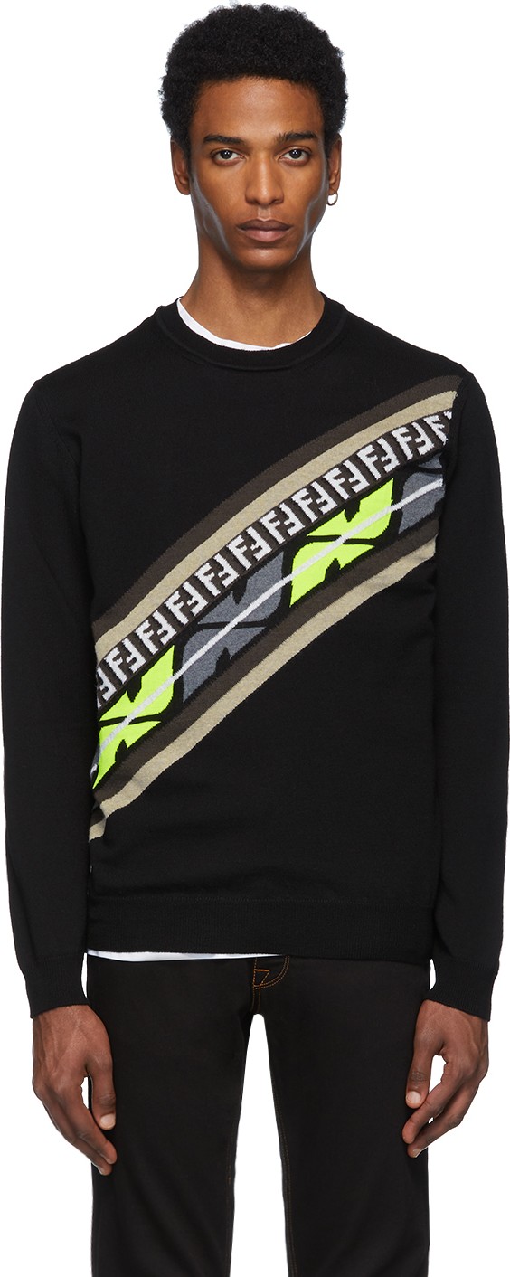 Fendi Black Cashmere 'Forever Fendi' Sweatshirt