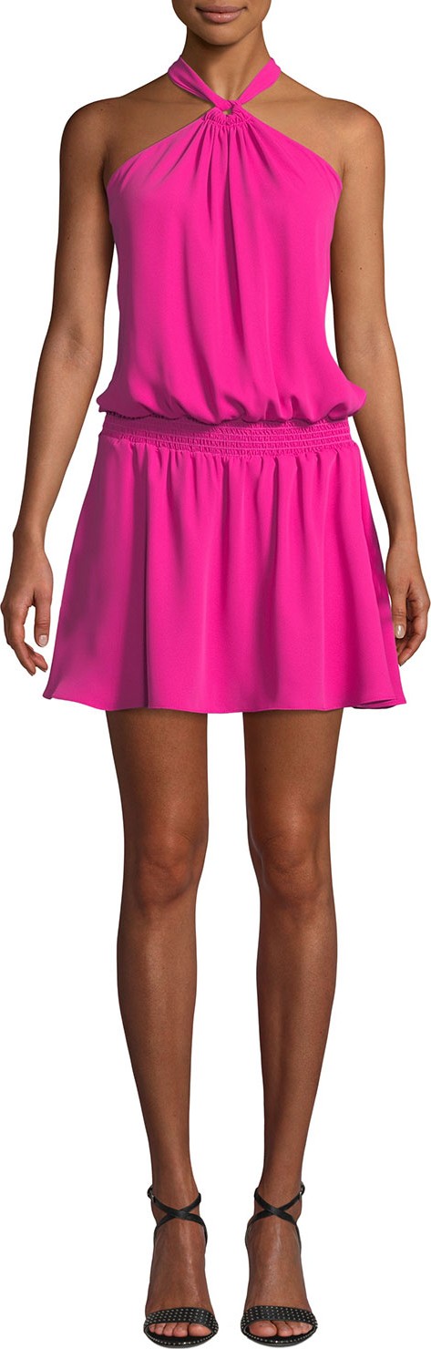 Amanda Uprichard Australia Halter Blouson Mini Dress