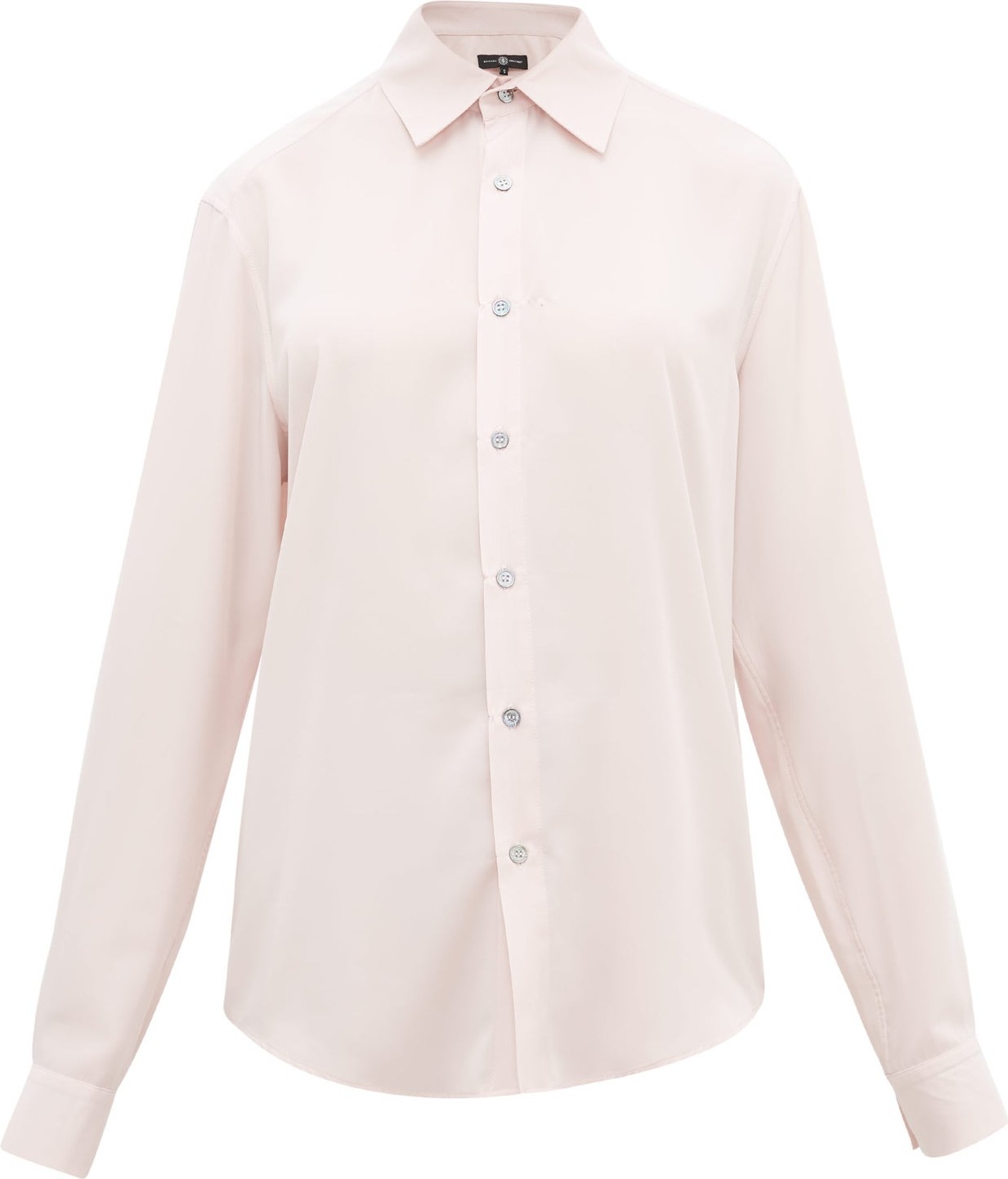 Edward Crutchley Point-collar silk-georgette shirt