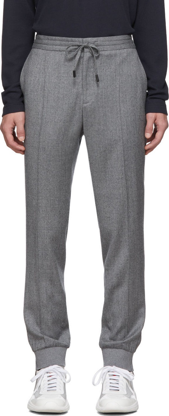 Z Zegna Grey Merino Wash & Go Trousers