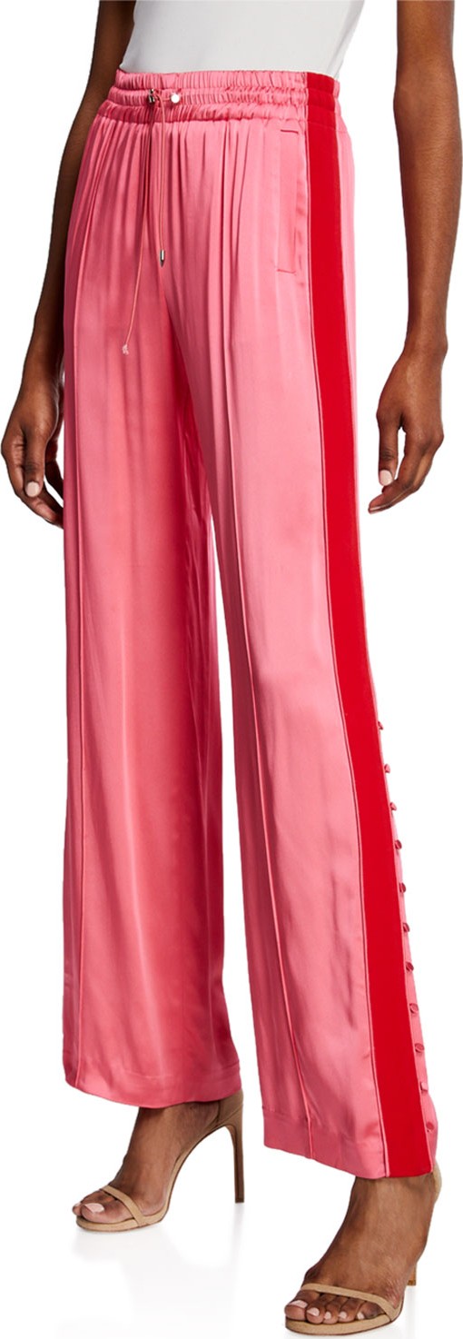 Jonathan Simkhai Side-Stripe Sateen Combo Track Pants Jonathan Simkhai Side-Stripe Sateen Combo Track Pants