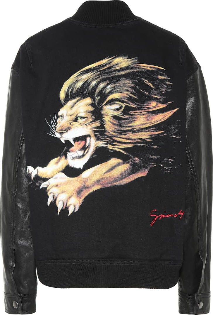 Givenchy Leather-trimmed bomber jacket