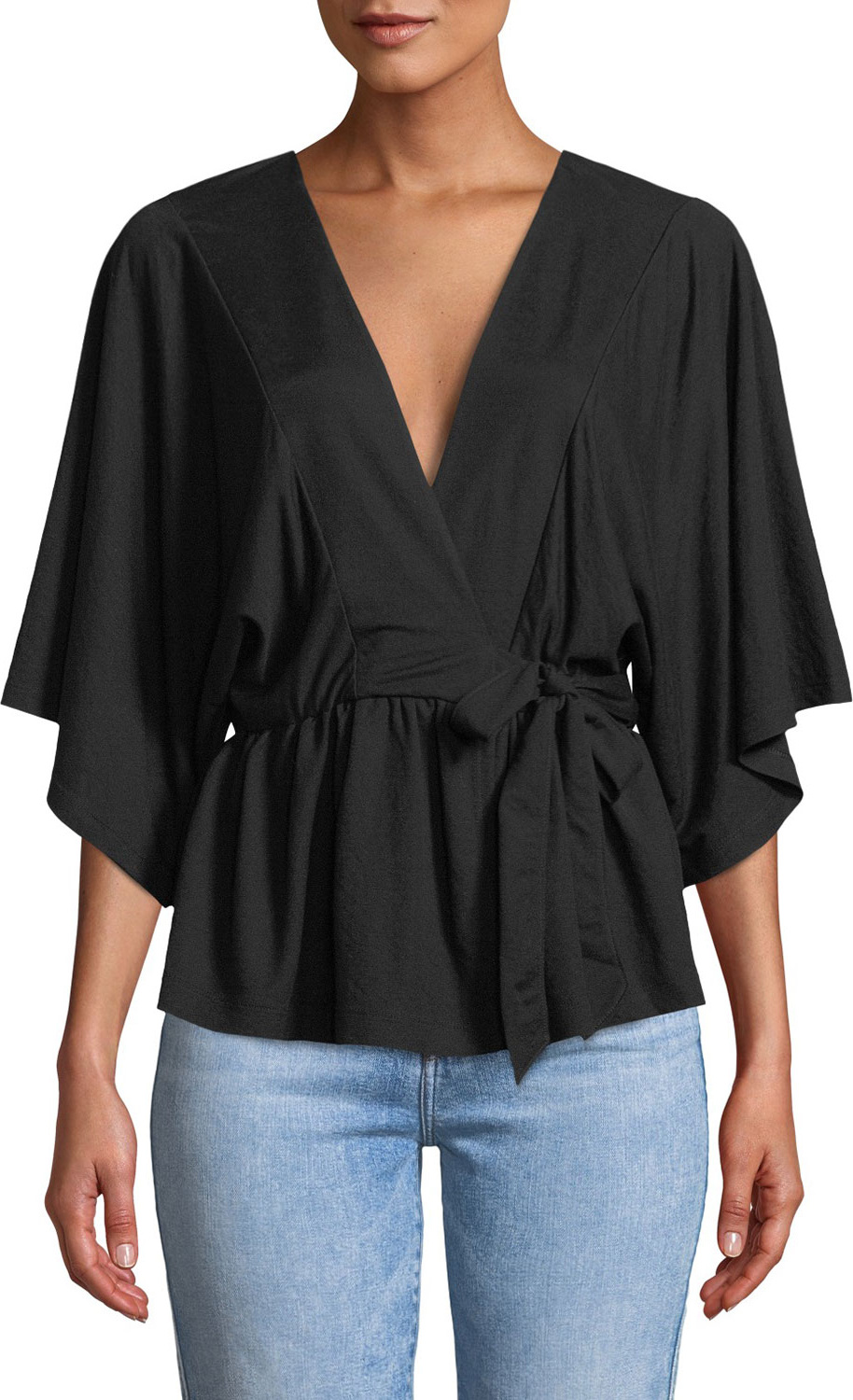 Club Monaco Jadyn Faux-Wrap Kimono Top