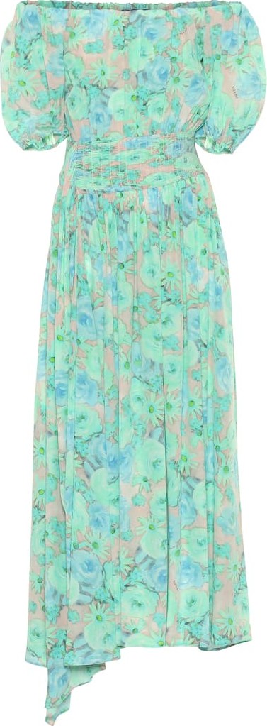 Prada Floral silk midi dress