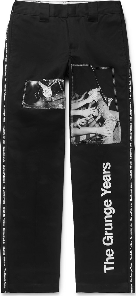 Takahiromiyashita The Soloist + Dickies Grosgrain-Trimmed Appliquéd Printed Twill Trousers