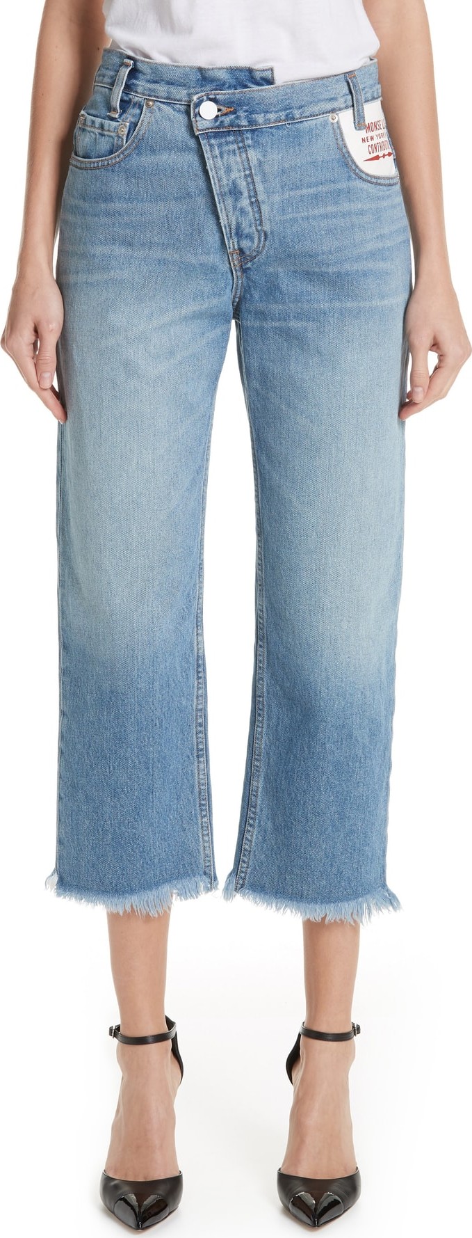 Monse Leather Pocket Jeans