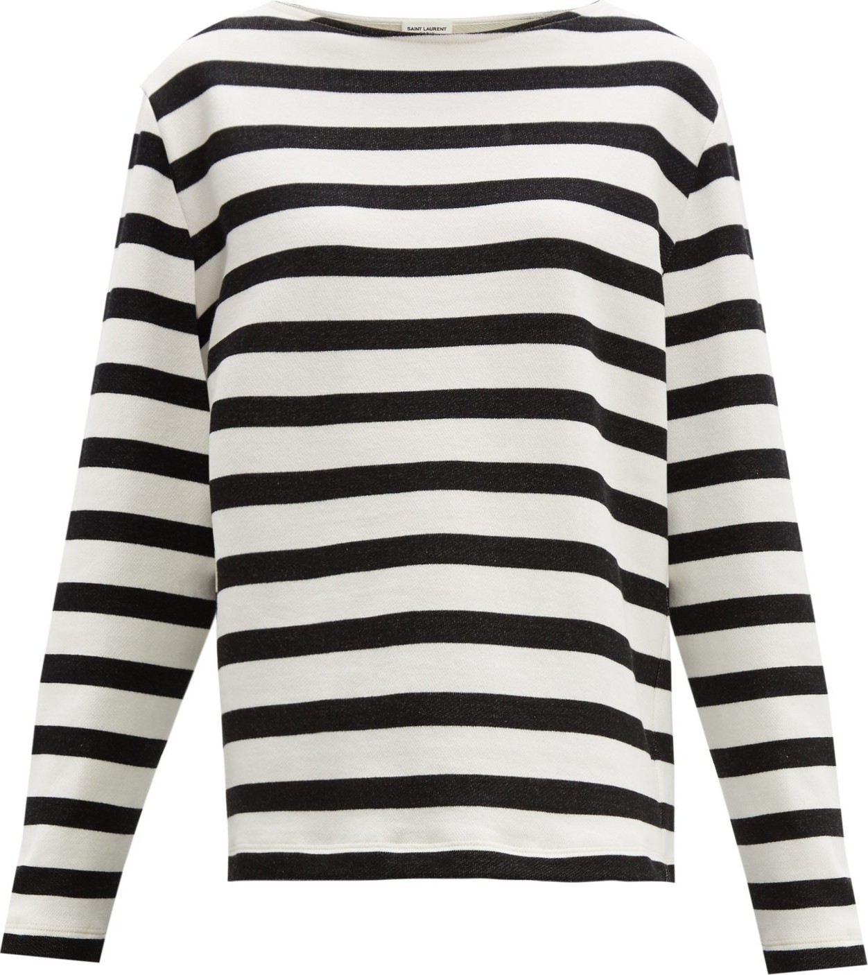 Saint Laurent Striped loop-back cotton-jersey sweater