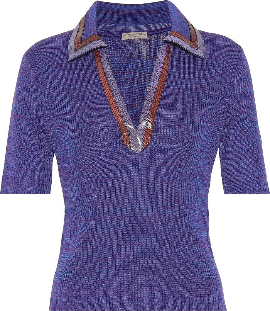 Bottega Veneta Snakeskin-trimmed sweater